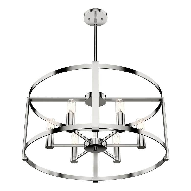 Image 6 Hunter Astwood Polished Nickel with Clear Glass 6 Light Chandelier more views