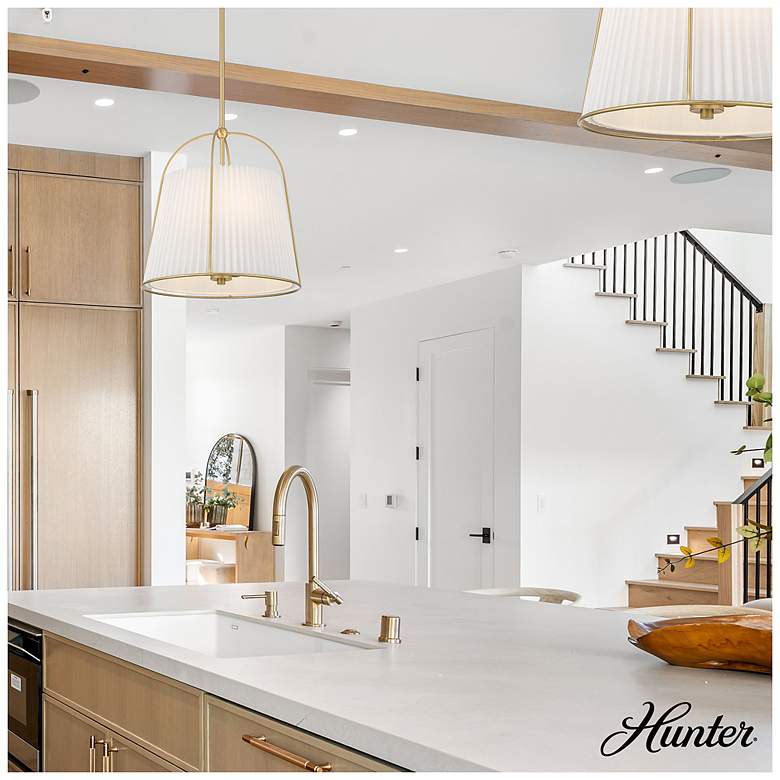 Image 2 Hunter Atmore Alturas Gold 3 Light Large Pendant Ceiling Light Fixture more views