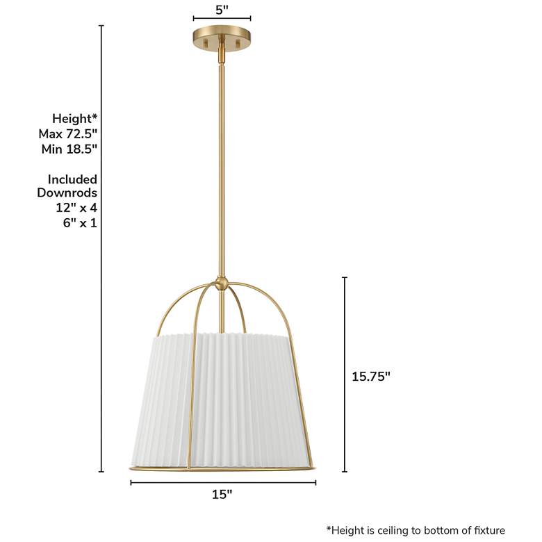 Image 4 Hunter Atmore Alturas Gold 3 Light Large Pendant Ceiling Light Fixture more views
