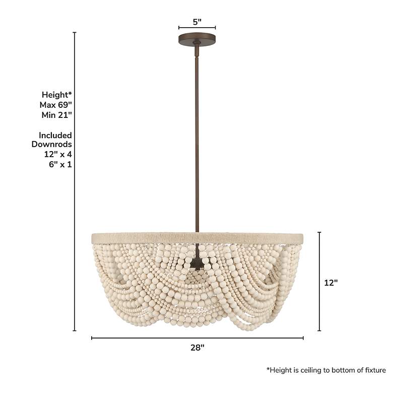 Image 4 Hunter Autumndale Matte Bronze 6 Light Medium Chandelier more views