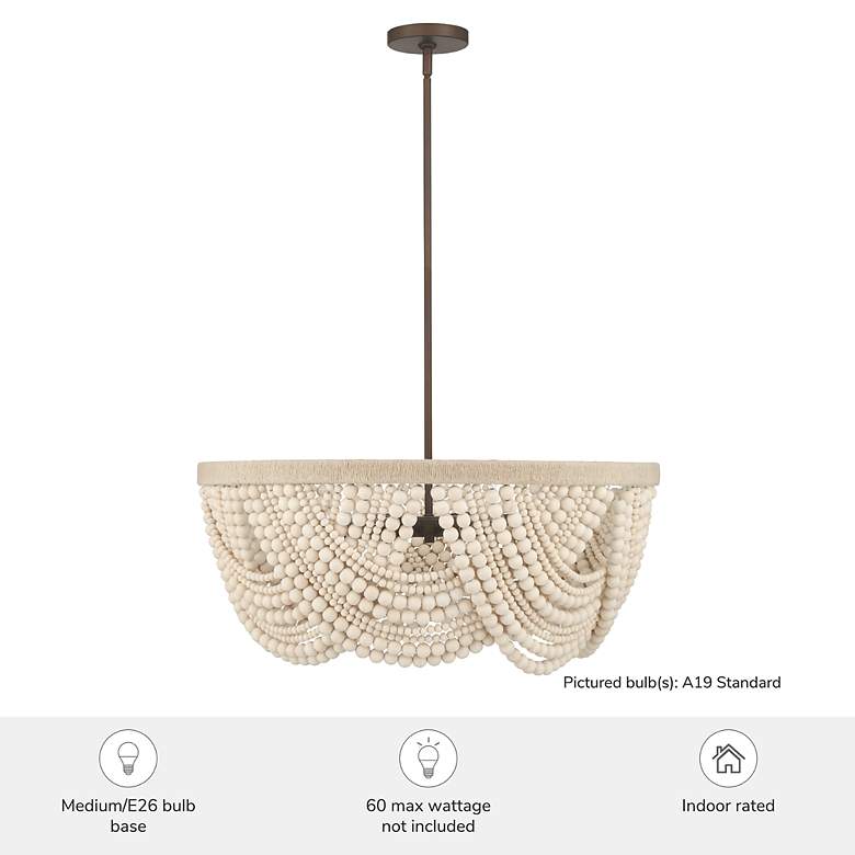 Image 5 Hunter Autumndale Matte Bronze 6 Light Medium Chandelier more views