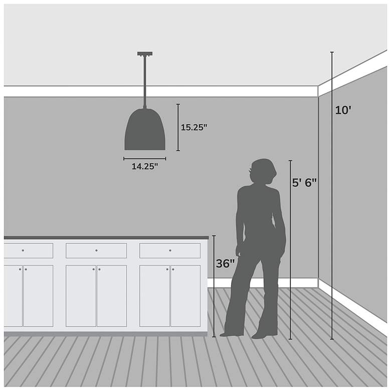 Image 6 Hunter Baskel Matte Black 1 Light Large Pendant Ceiling Light Fixture more views