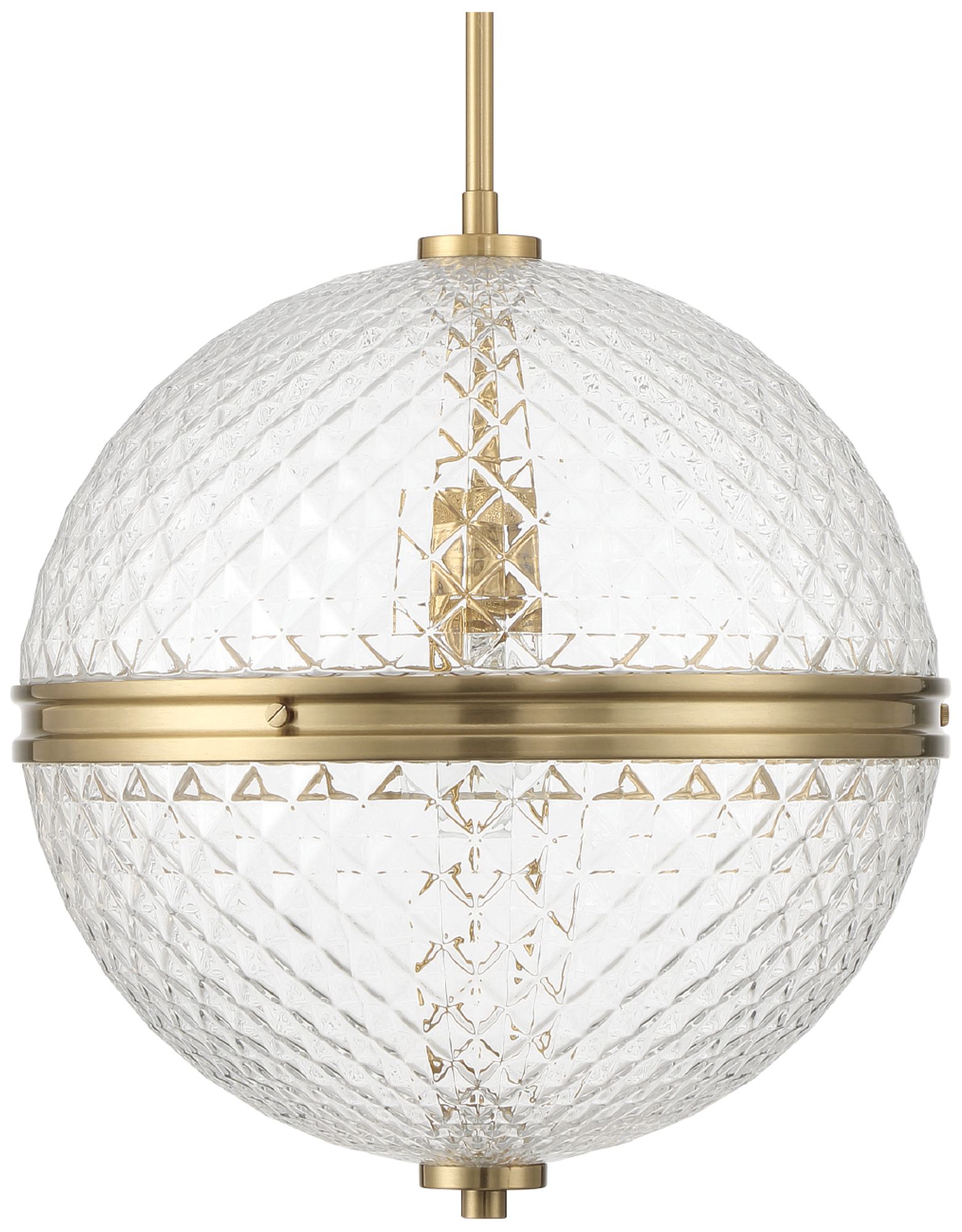 Image 2 Hunter Bay Hollow Alturas Gold with Clear Glass 1 Light Pendant