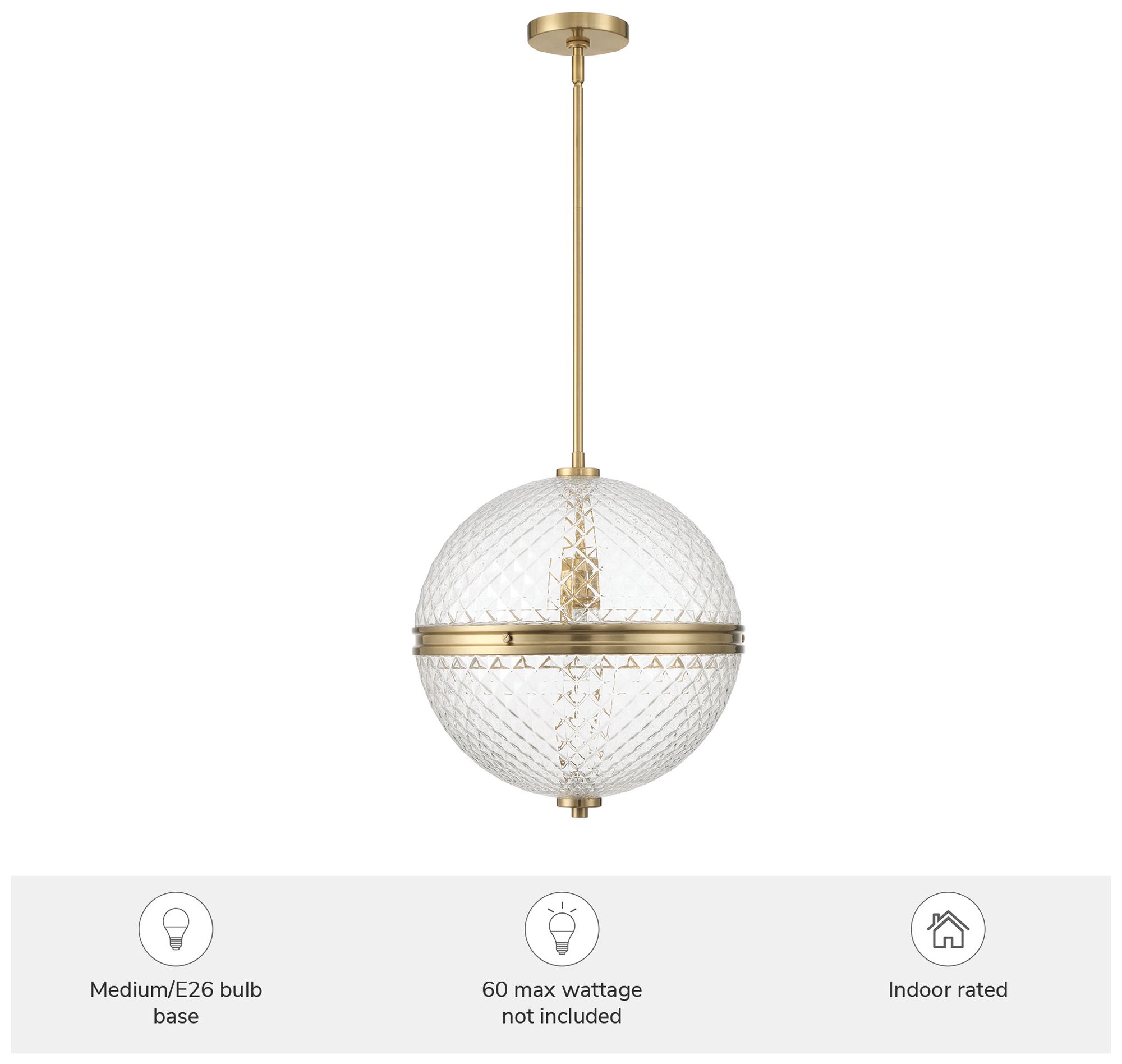 Image 5 Hunter Bay Hollow Alturas Gold with Clear Glass 1 Light Pendant more views