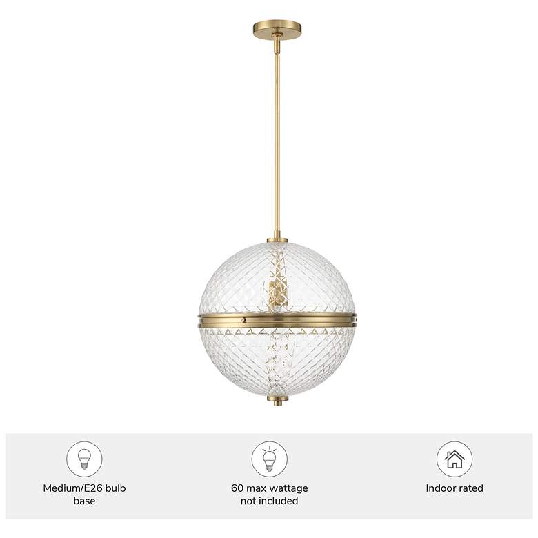 Image 5 Hunter Bay Hollow Alturas Gold with Clear Glass 1 Light Pendant more views