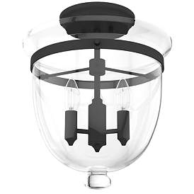 Image1 of Hunter Belltown Natural Iron with Clear Glass 3 Light Flush Mount