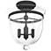 Hunter Belltown Natural Iron with Clear Glass 3 Light Flush Mount