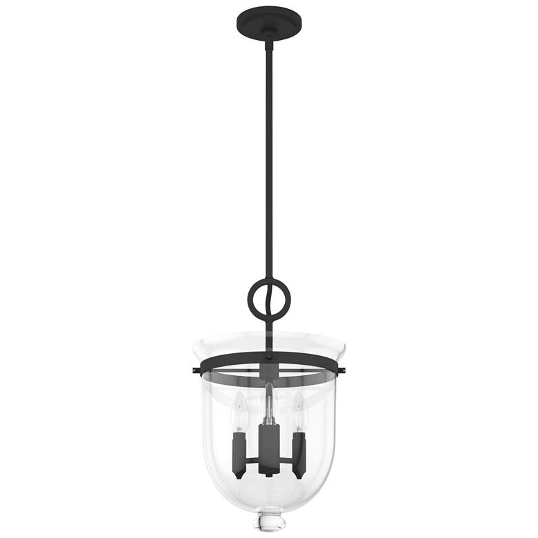 Image 1 Hunter Belltown Natural Iron with Clear Glass 3 Light Pendant Ceiling Light