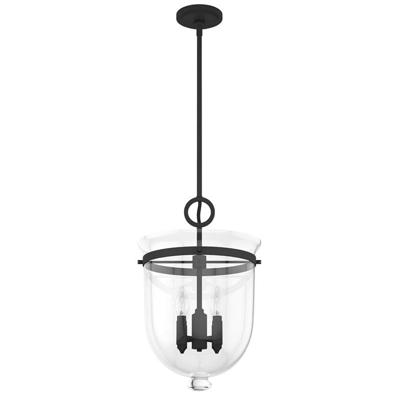 Image 1 Hunter Belltown Natural Iron with Clear Glass 4 Light Pendant