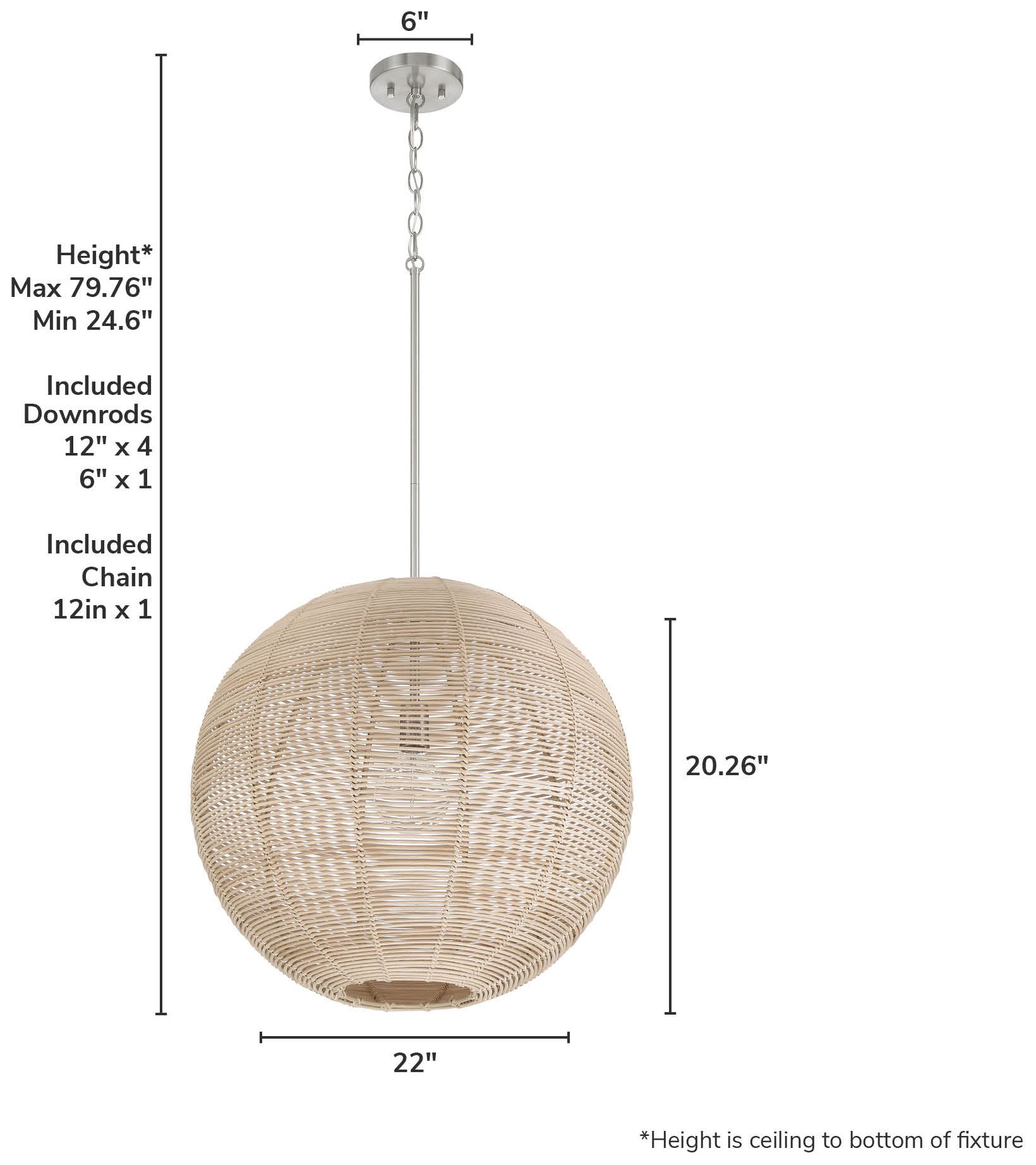 Image 6 Hunter Berkeley Brushed Nickel 1 Light Large Pendant Ceiling Light Fixture more views