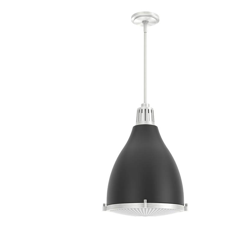 Image 1 Hunter Bluff View Flat Matte Black and Brushed Nickel 3 Light Pendant