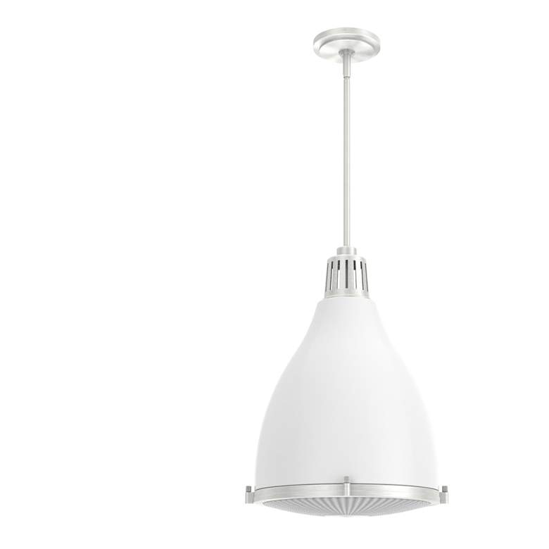 Image 1 Hunter Bluff View Fresh White and Brushed Nickel 3 Light Pendant