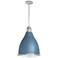 Hunter Bluff View Indigo Blue and Brushed Nickel 3 Light Pendant