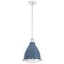 Hunter Bluff View Indigo Blue with Clear Holophane Glass 1 Light Pendant