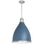 1_Hunter Bluff View Indigo Blue with Clear Holophane Glass 3 Light Pendant