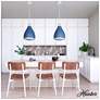 4_Hunter Bluff View Indigo Blue with Clear Holophane Glass 3 Light Pendant more views