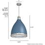 6_Hunter Bluff View Indigo Blue with Clear Holophane Glass 3 Light Pendant more views