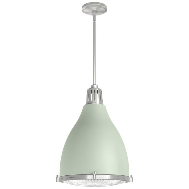 Image 1 Hunter Bluff View Soft Sage and Brushed Nickel 3 Light Pendant