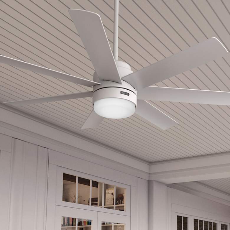 Image 1 Hunter Brazos LED 52 in Fresh White ENERGY STAR Outdoor Fan
