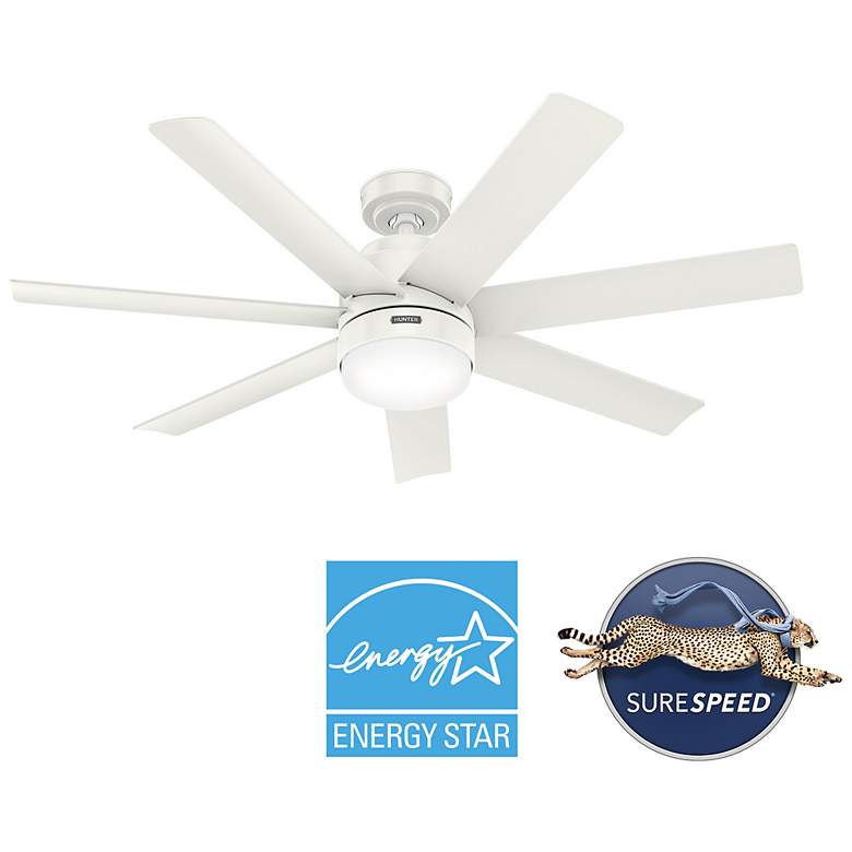 Image 3 Hunter Brazos LED 52 in Fresh White ENERGY STAR Outdoor Fan more views