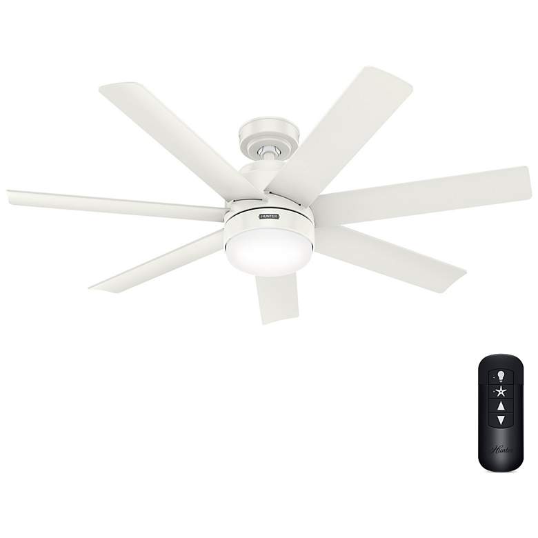 Image 4 Hunter Brazos LED 52 in Fresh White ENERGY STAR Outdoor Fan more views