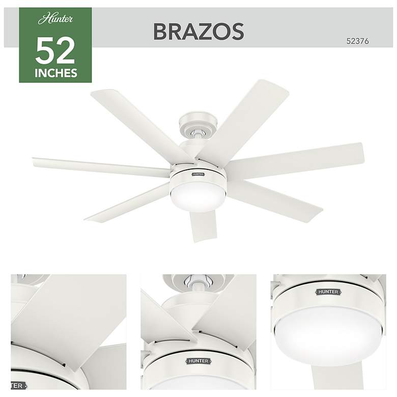 Image 6 Hunter Brazos LED 52 in Fresh White ENERGY STAR Outdoor Fan more views
