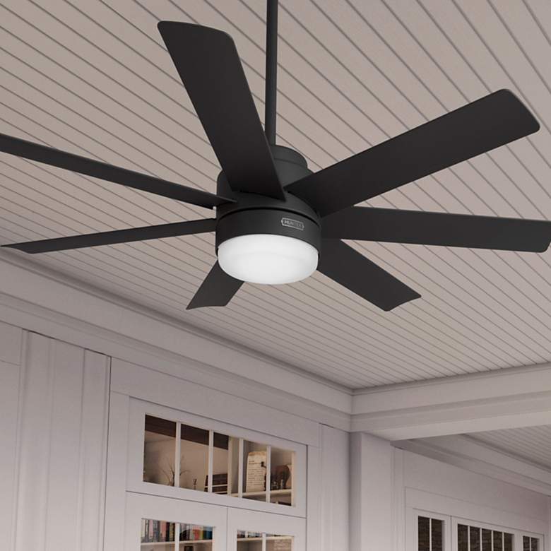 Image 1 Hunter Brazos LED 52 in Matte Black ENERGY STAR Outdoor Fan
