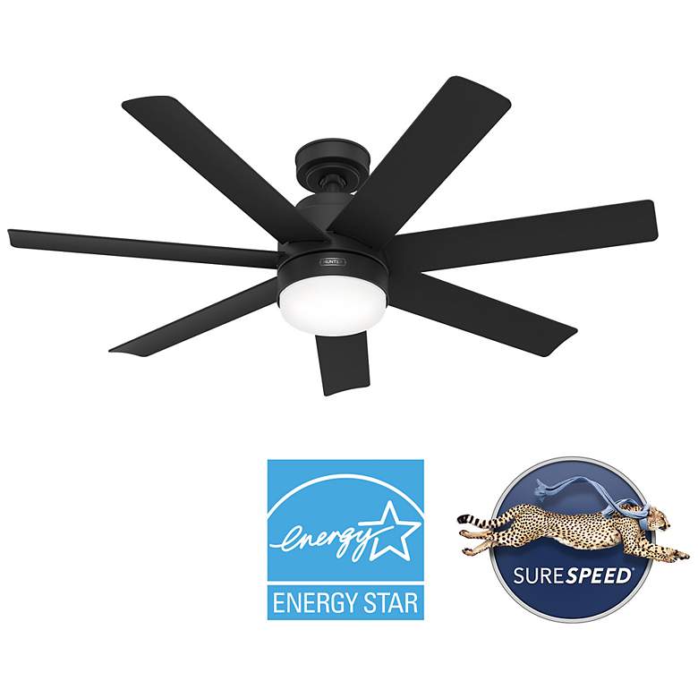 Image 3 Hunter Brazos LED 52 in Matte Black ENERGY STAR Outdoor Fan more views