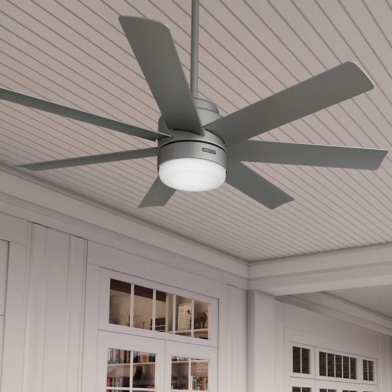 Image 1 Hunter Brazos LED 52 in Matte Silver ENERGY STAR Outdoor Fan