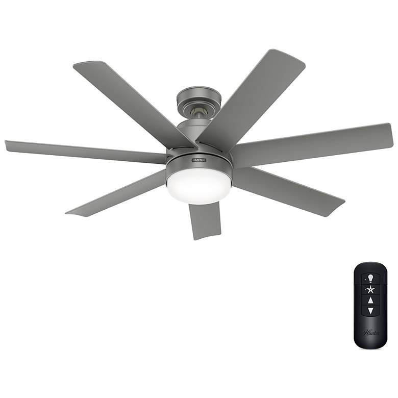Image 4 Hunter Brazos LED 52 in Matte Silver ENERGY STAR Outdoor Fan more views
