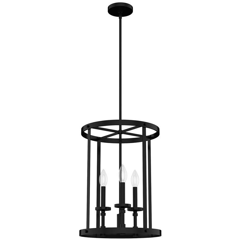 Image 1 Hunter Briargrove Matte Black 3 Light Chandelier Ceiling Light Fixture