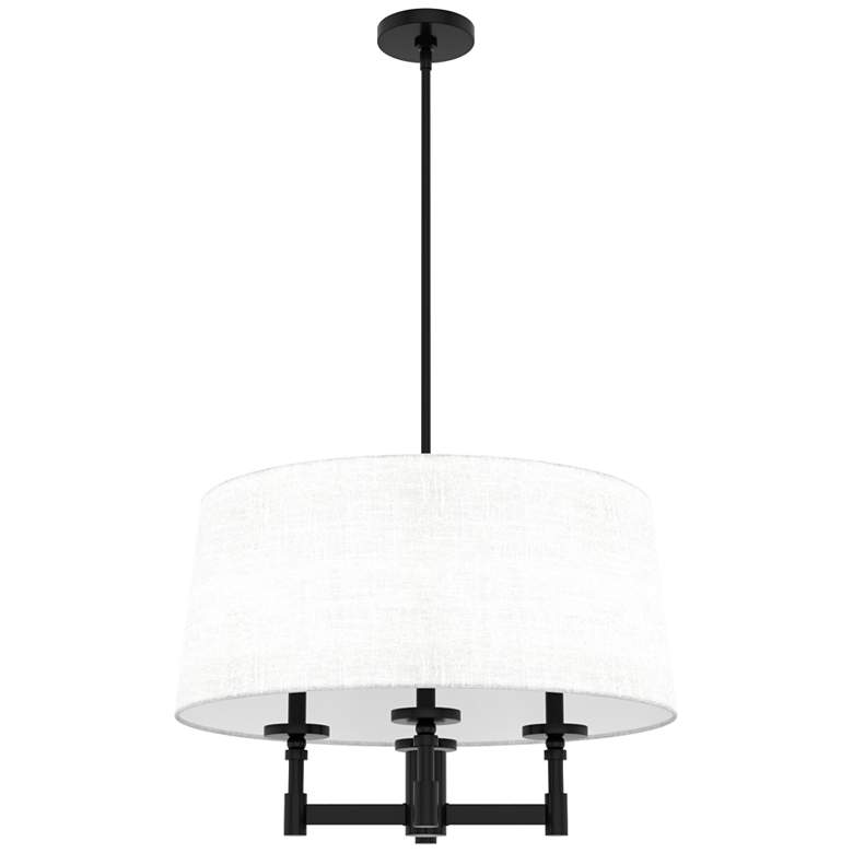 Image 1 Hunter Briargrove Matte Black 4 Light Chandelier Light Fixture