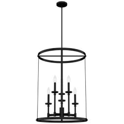 Hunter Briargrove Matte Black 6 Light Chandelier Ceiling Light Fixture