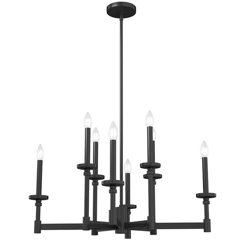 Image 1 Hunter Briargrove Matte Black 8 Light Chandelier Ceiling Light Fixture