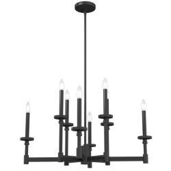 Hunter Briargrove Matte Black 8 Light Chandelier Ceiling Light Fixture