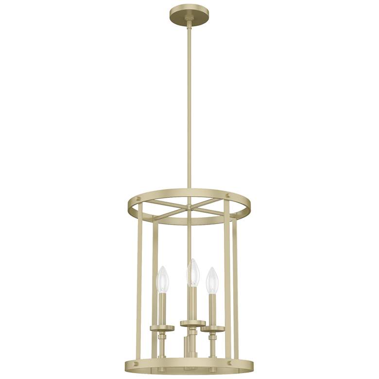 Image 1 Hunter Briargrove Painted Modern Brass 3 Light Chandelier Light Fixture