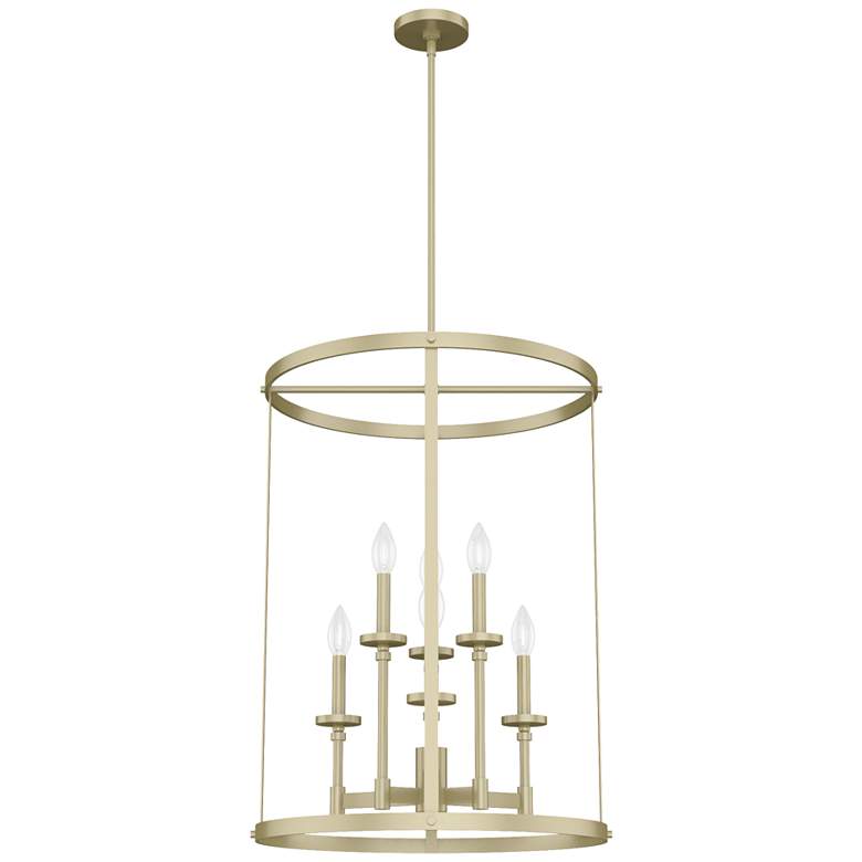 Image 1 Hunter Briargrove Painted Modern Brass 6 Light Chandelier Light Fixture