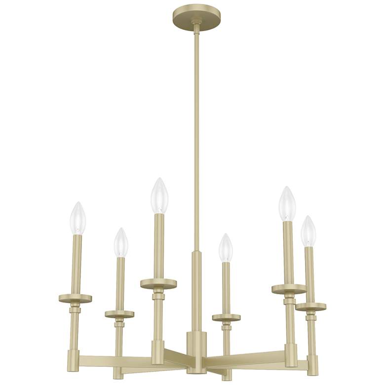 Image 1 Hunter Briargrove Painted Modern Brass 6 Light Chandelier Light Fixture