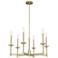 Hunter Briargrove Painted Modern Brass 6 Light Chandelier Light Fixture