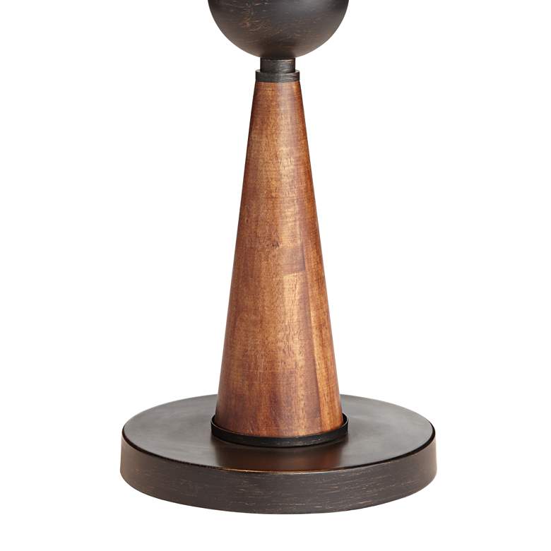 Image 6 Hunter Bronze and Cherry Wood Modern Table Lamp with USB Dimmer more views