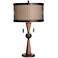 Hunter Bronze and Cherry Wood Table Lamp