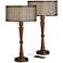 Hunter Bronze Modern USB Accent Table Lamps Set of 2