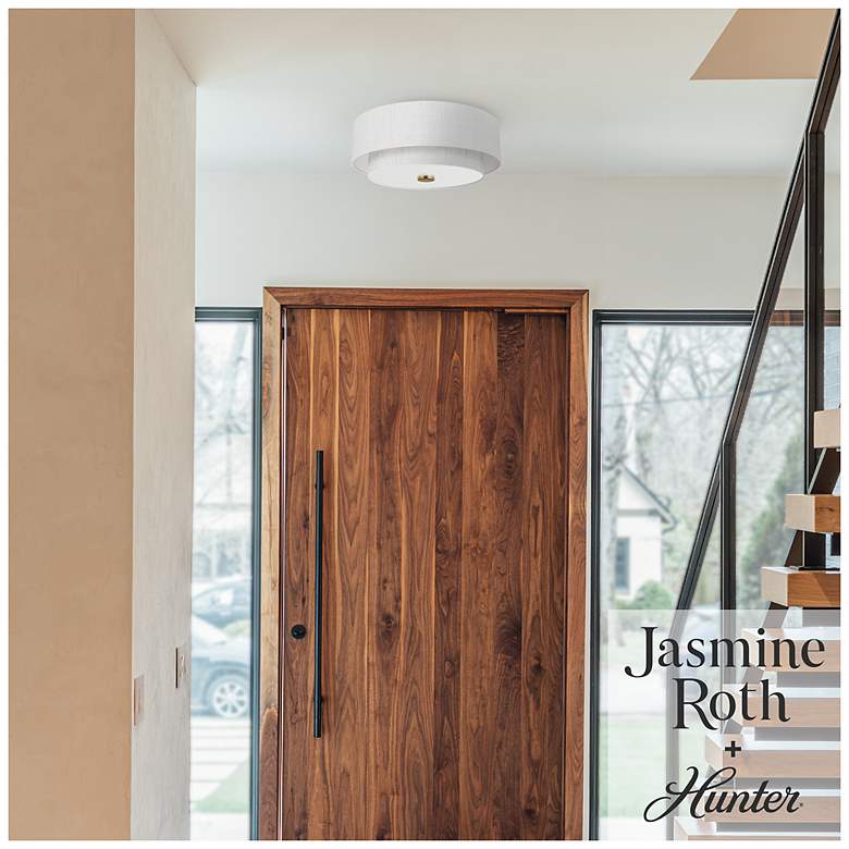 Image 4 Hunter Brookside Luxe Gold with Frosted Glass 2 Light Flush Mount more views