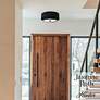 3_Hunter Brookside Matte Black with Frosted Glass 2 Light Flush Mount more views