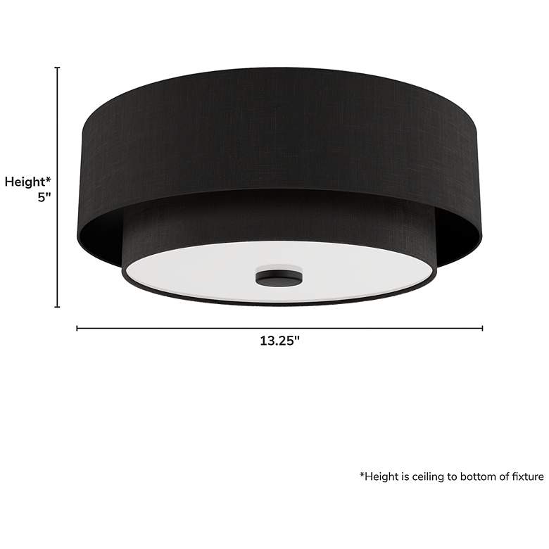 Image 5 Hunter Brookside Matte Black with Frosted Glass 2 Light Flush Mount more views