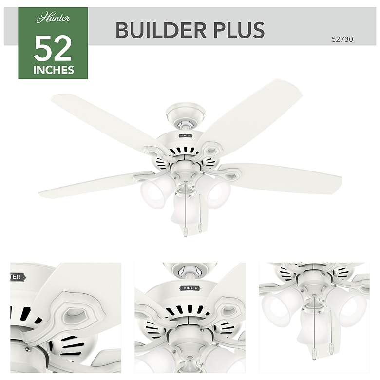 Image 5 Hunter Builder LED 52 in Fresh White ENERGY STAR Indoor Fan more views
