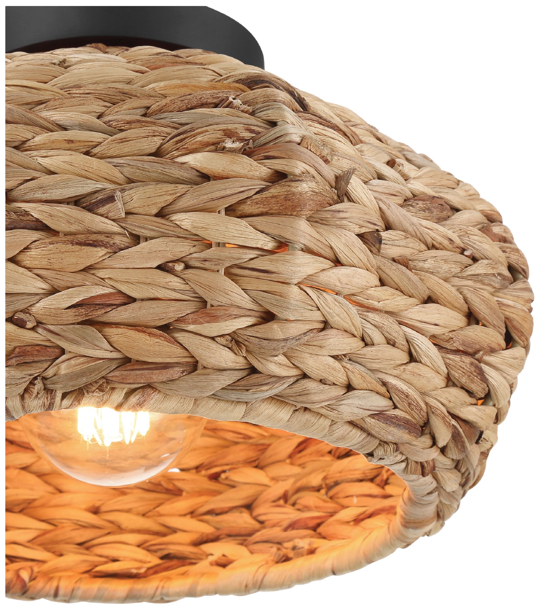 Image 7 Hunter Cambria Matte Black 1 Light Medium Flush Mount Ceiling Light Fixture more views