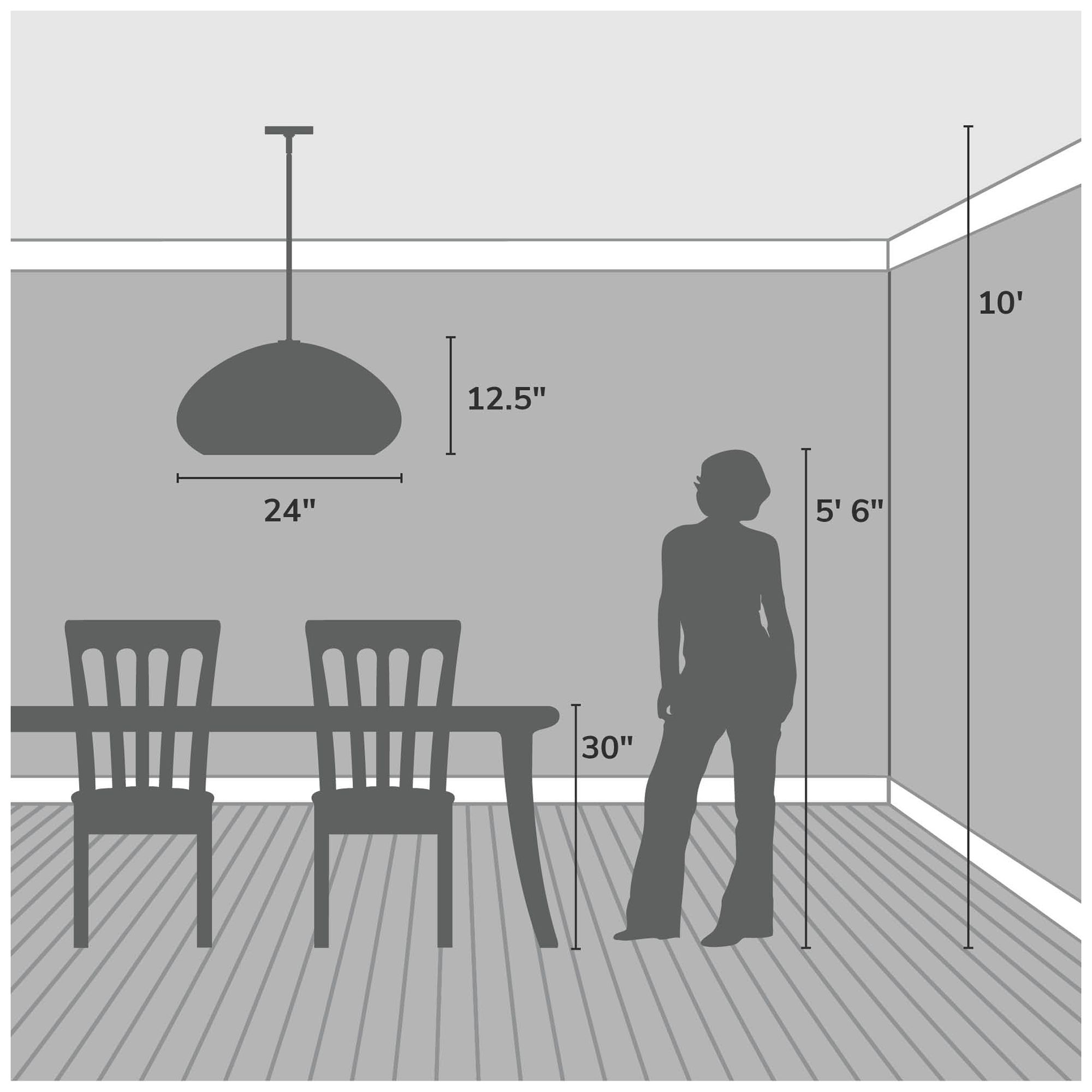 Image 4 Hunter Cambria Matte Black 3 Light Extra Large Pendant more views