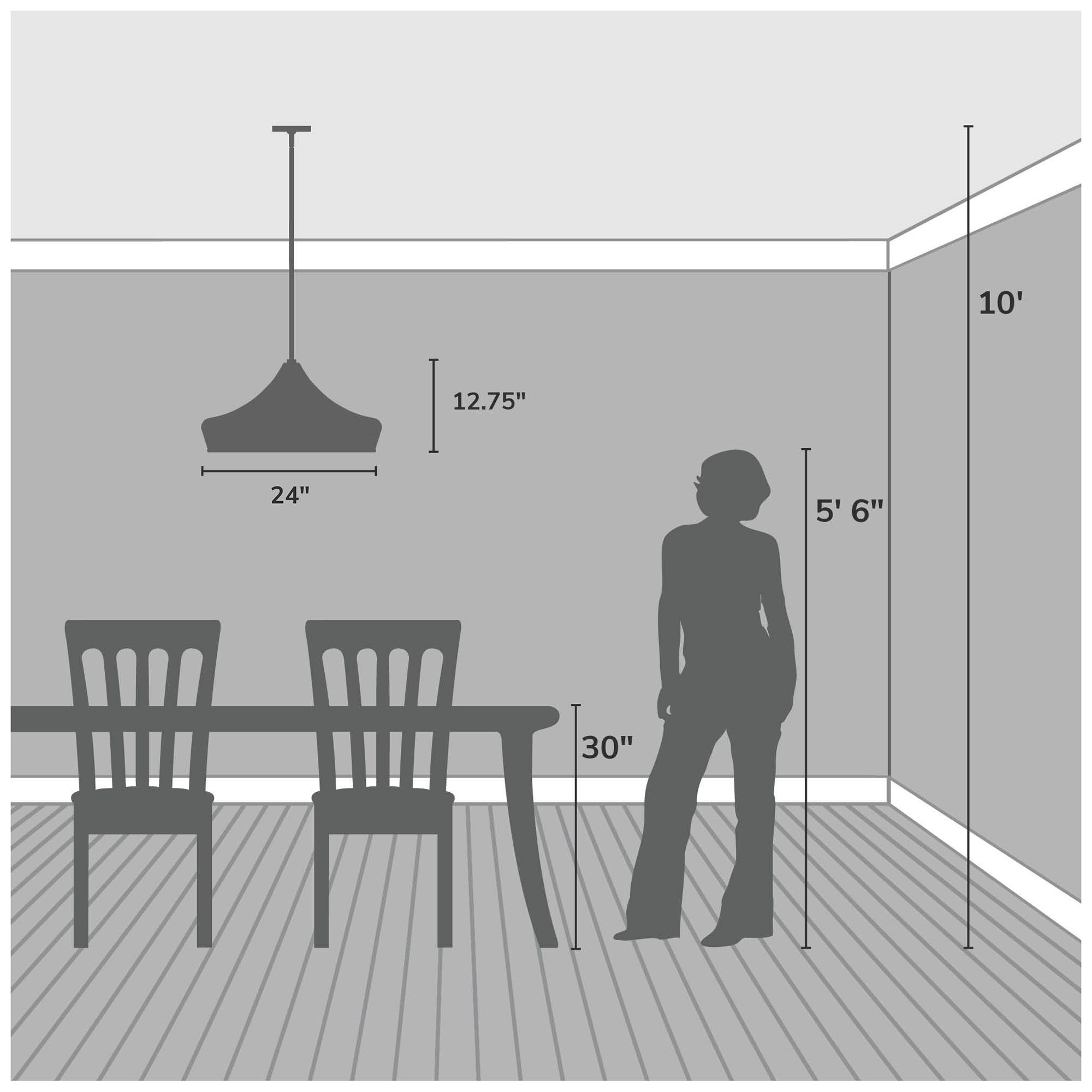 Image 4 Hunter Cambria Matte Black 3 Light Extra Large Pendant more views