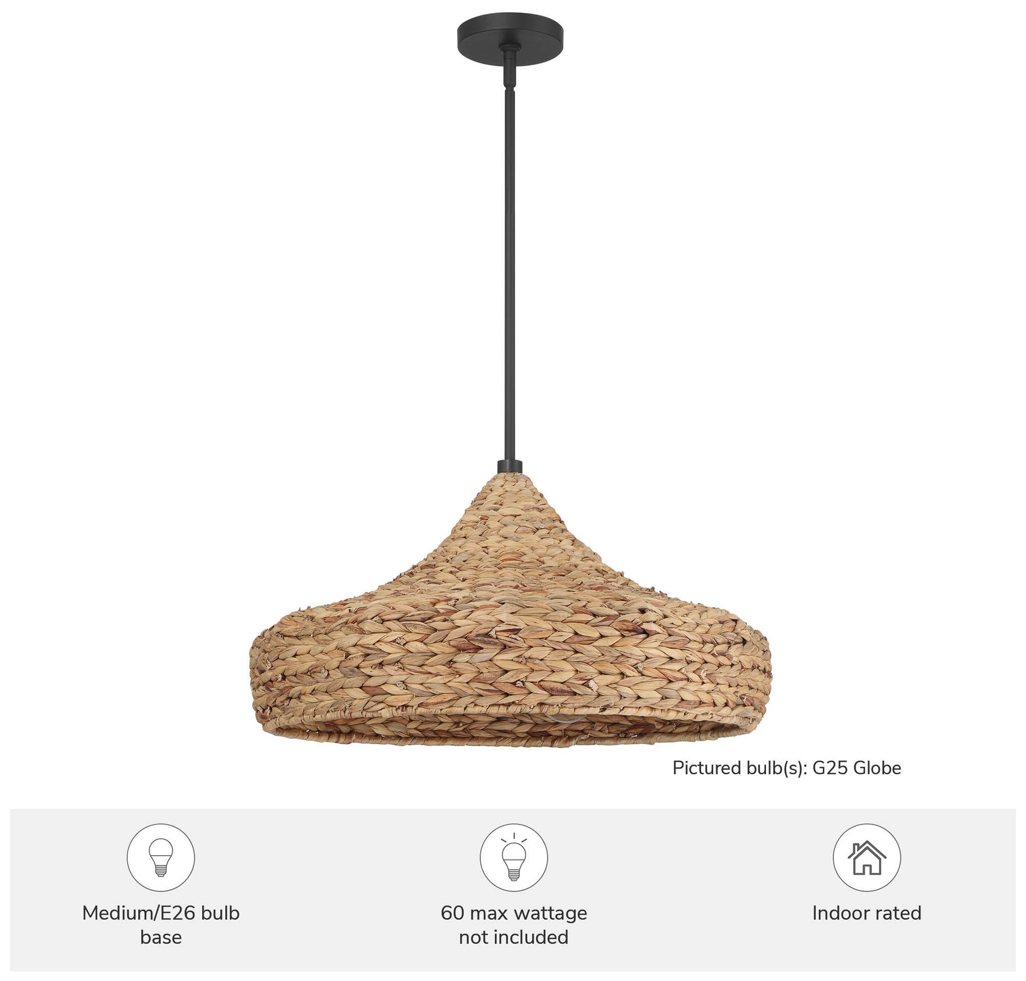 Image 5 Hunter Cambria Matte Black 3 Light Extra Large Pendant more views